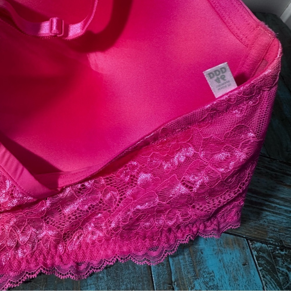 Torrid XO Pink Plunge Push-Up Front-Close Underwire Lace Bra Size 46DDD - Picture 12 of 16